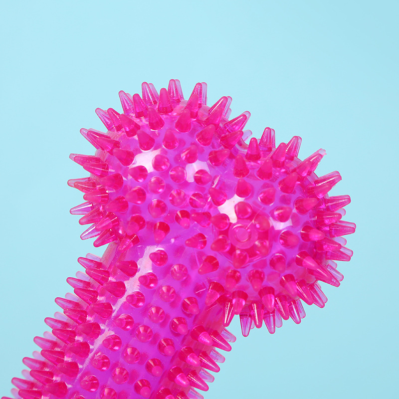 Interactive Squeaky Plush Dog Toy - Hondenkauwspeeltje botvormige stekelige bal TPR plastic