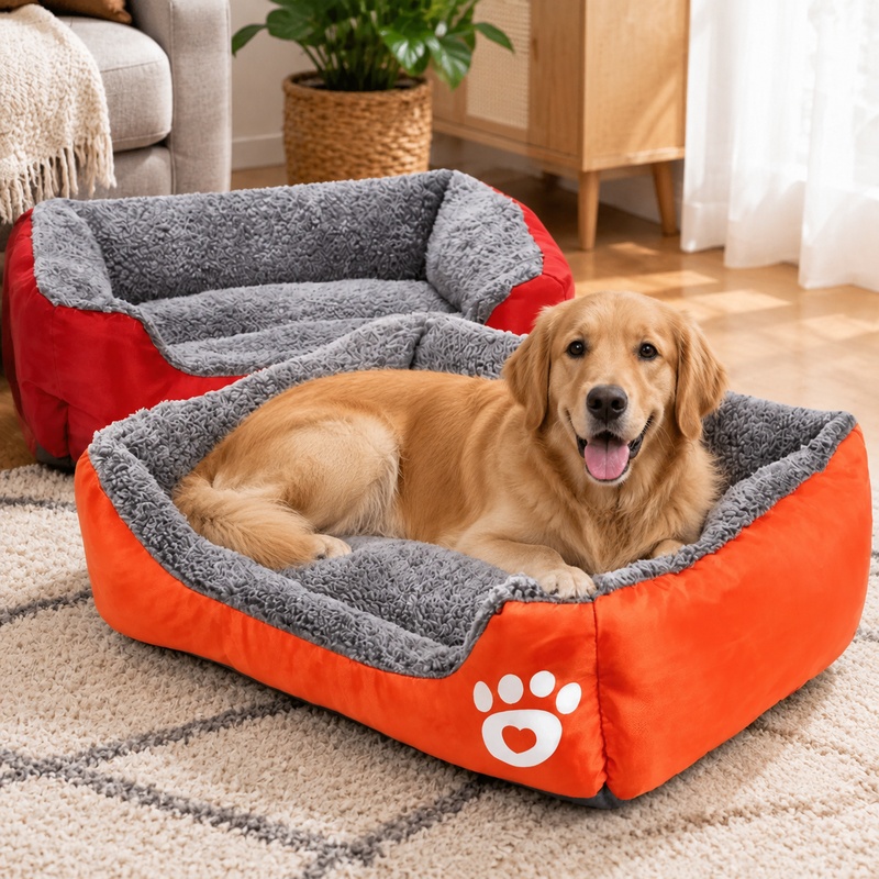 Interactive Squeaky Plush Dog Toy - Zachte, pluche kussenbed voor kleine katten