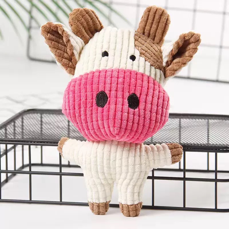 Schattig klein koeienknuffel v - Interactive Squeaky Plush Dog Toy recensie en prijs