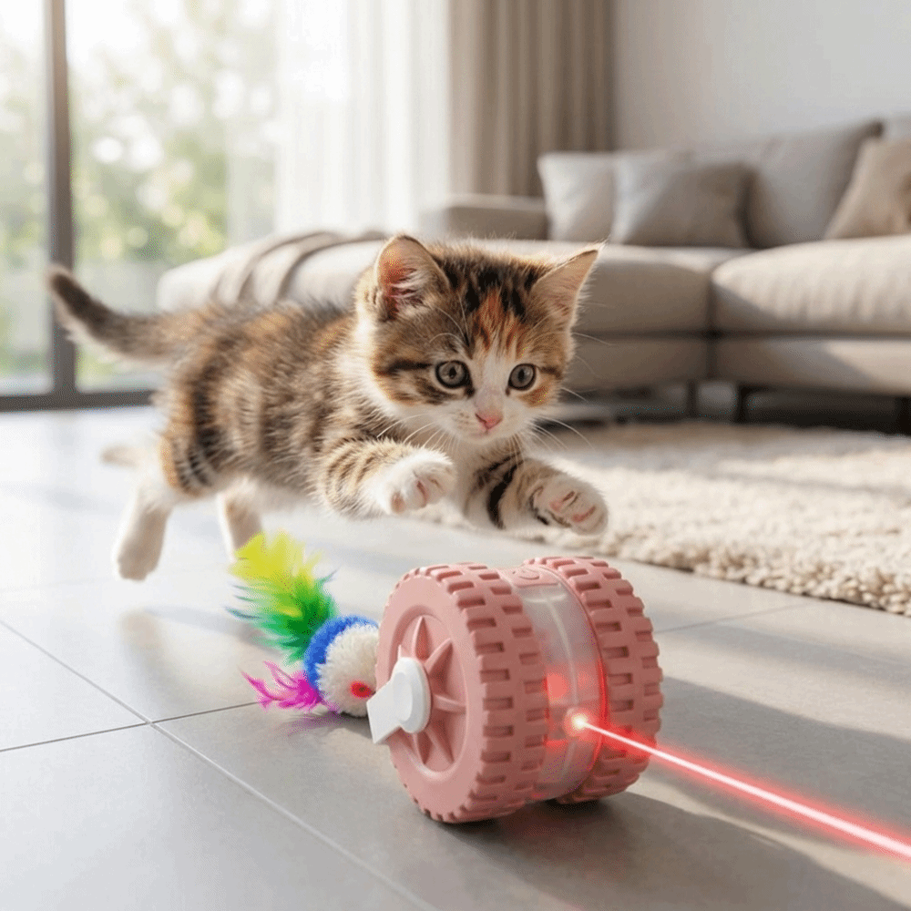 Met muisstaart infrarood laser - Automatic Moving Dog Ball recensie en prijs